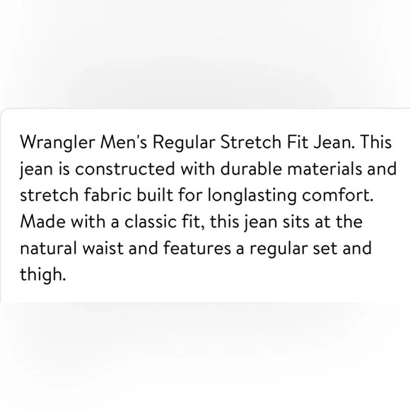 Wrangler Men's Performance Series Stretch Regular Fit Blue Jean's 40" x 30" - Picture 5 of 9